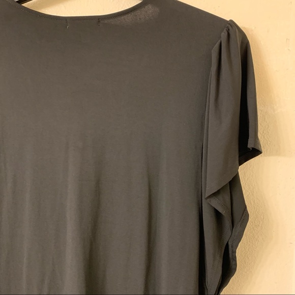 Maurice’s Black Blouse with bat sleeves and tie around waist-XL - Picture 5 of 6